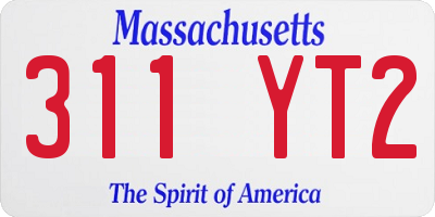 MA license plate 311YT2