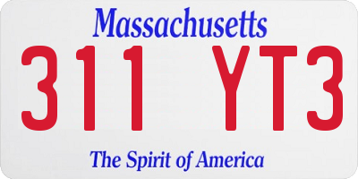 MA license plate 311YT3