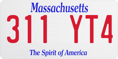 MA license plate 311YT4