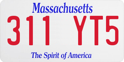 MA license plate 311YT5