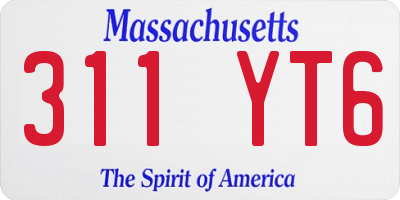 MA license plate 311YT6