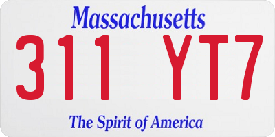 MA license plate 311YT7
