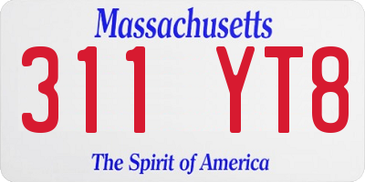 MA license plate 311YT8