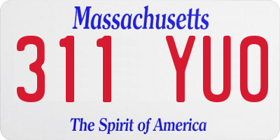 MA license plate 311YU0