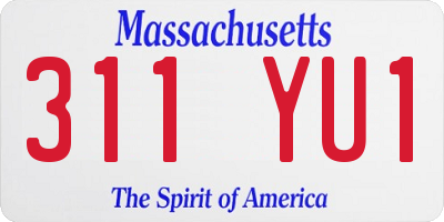 MA license plate 311YU1