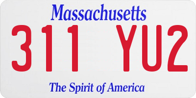 MA license plate 311YU2