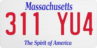 MA license plate 311YU4