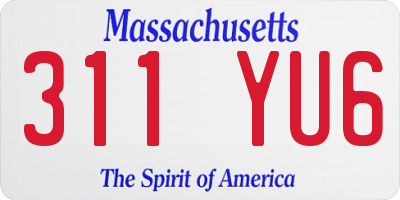 MA license plate 311YU6