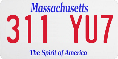 MA license plate 311YU7