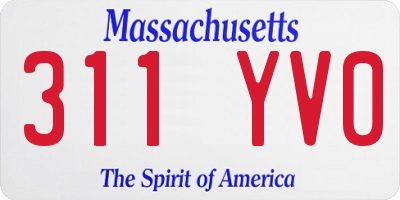 MA license plate 311YV0
