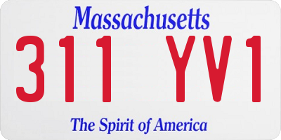 MA license plate 311YV1