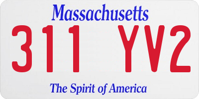 MA license plate 311YV2