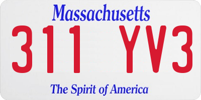 MA license plate 311YV3