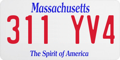 MA license plate 311YV4