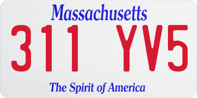 MA license plate 311YV5