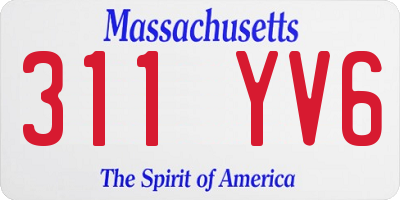 MA license plate 311YV6