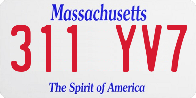 MA license plate 311YV7