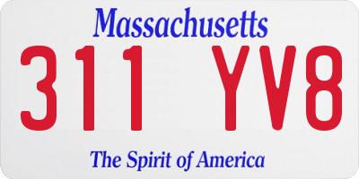MA license plate 311YV8