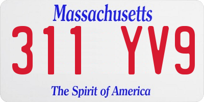 MA license plate 311YV9