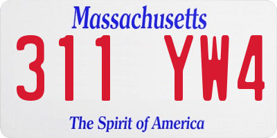 MA license plate 311YW4