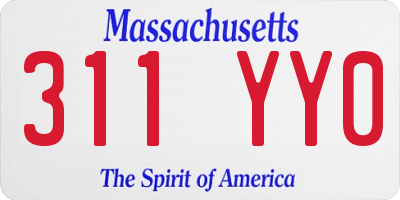 MA license plate 311YY0