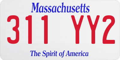 MA license plate 311YY2