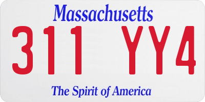 MA license plate 311YY4