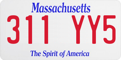 MA license plate 311YY5