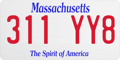 MA license plate 311YY8