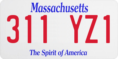 MA license plate 311YZ1