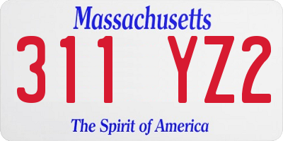 MA license plate 311YZ2