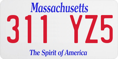 MA license plate 311YZ5