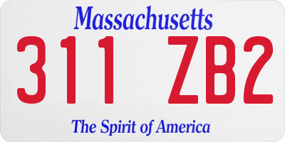 MA license plate 311ZB2