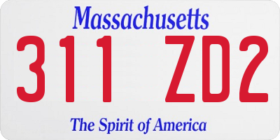 MA license plate 311ZD2