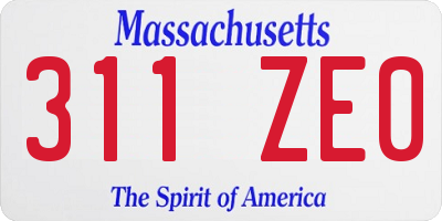MA license plate 311ZE0