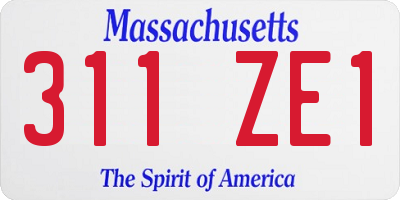 MA license plate 311ZE1