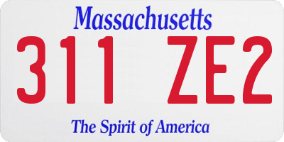 MA license plate 311ZE2