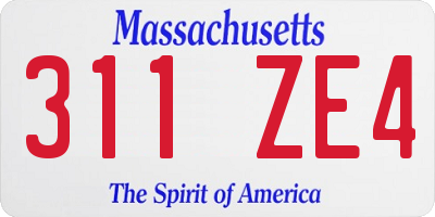 MA license plate 311ZE4