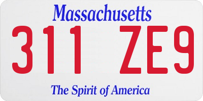 MA license plate 311ZE9