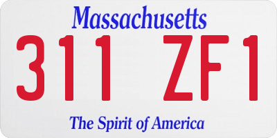 MA license plate 311ZF1