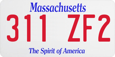 MA license plate 311ZF2