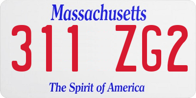 MA license plate 311ZG2