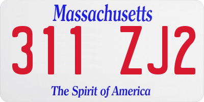 MA license plate 311ZJ2