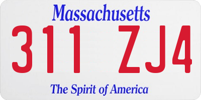 MA license plate 311ZJ4