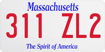 MA license plate 311ZL2