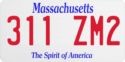 MA license plate 311ZM2