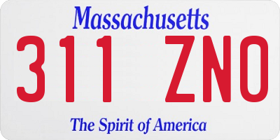 MA license plate 311ZN0