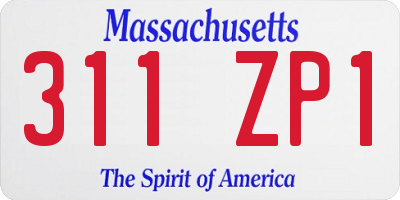 MA license plate 311ZP1