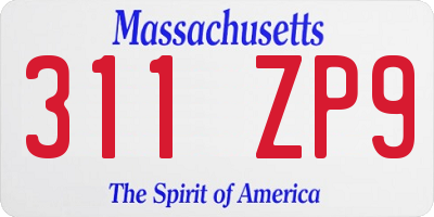 MA license plate 311ZP9