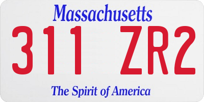 MA license plate 311ZR2